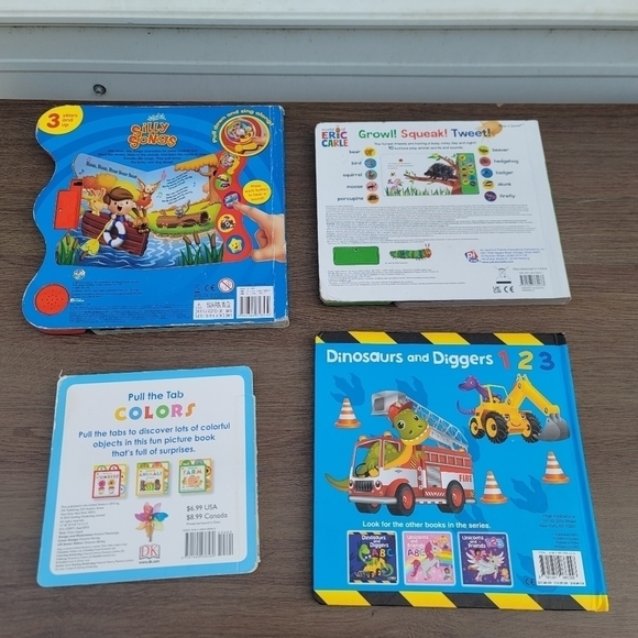Lot Of 4 Kids Baby Silly Songs Forest Friends Books Music Works Pull Tab Collors - Picture 7 of 11
